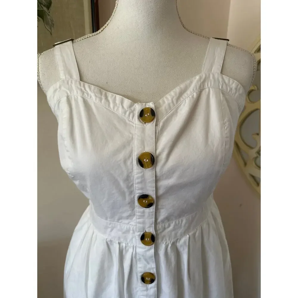 *Time and True White Sundress Size M (8-10) Pockets - Picture 4 of 5